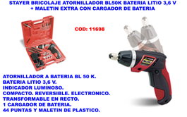 STAYER Atornillador de bricolaje BL50CK 3,6V con batería de litio y maletín