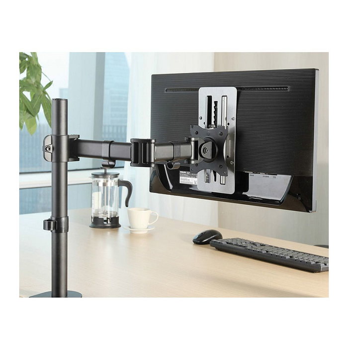 ROLINE VESA Vertikal-Verschiebeplatte, hasta 27 Pulgadas (27") y 8 kg, Soporte de Montaje en Pared Ajustable en Altura, Plata, Compatible con 75 x 75 mm y 100 x 100 mm