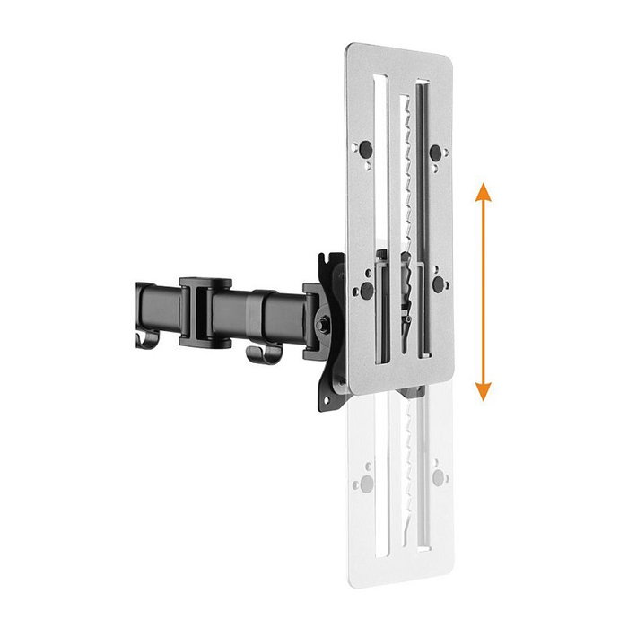 ROLINE VESA Vertikal-Verschiebeplatte, hasta 27 Pulgadas (27") y 8 kg, Soporte de Montaje en Pared Ajustable en Altura, Plata, Compatible con 75 x 75 mm y 100 x 100 mm