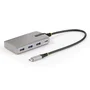 StarTech.com Hub Ladrón USB-C de 4 Puertos con Salida Vídeo 4K 60Hz y PD 100W - Plata