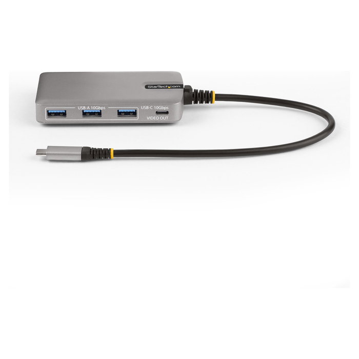 StarTech.com Hub Ladrón USB-C de 4 Puertos con Salida Vídeo 4K 60Hz y PD 100W - Plata