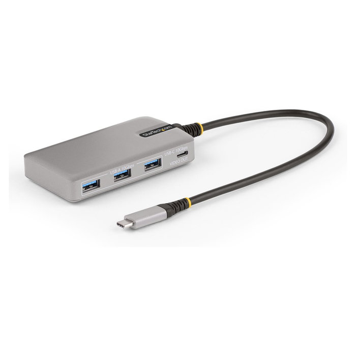 StarTech.com Hub Ladrón USB-C de 4 Puertos con Salida Vídeo 4K 60Hz y PD 100W - Plata