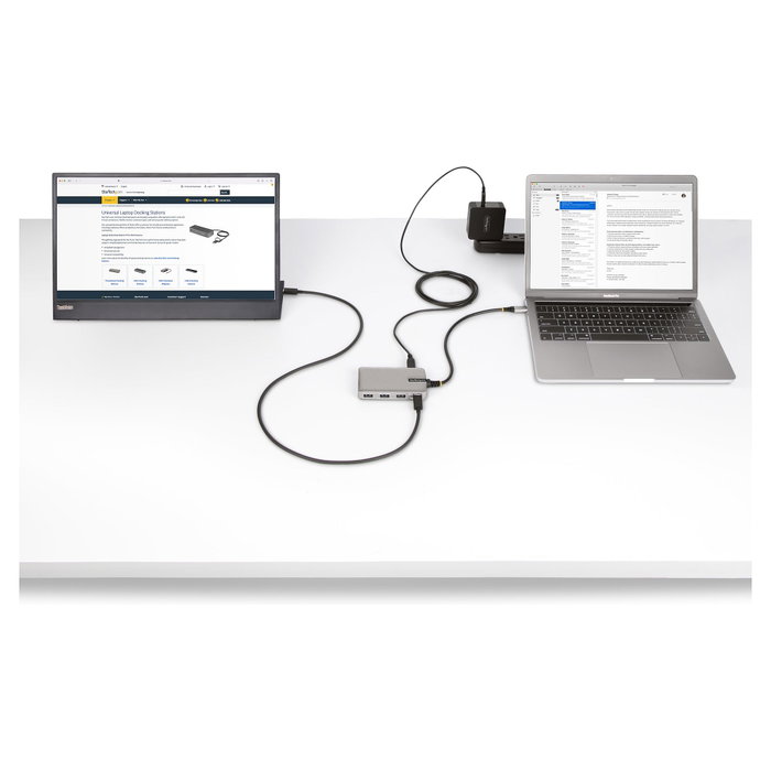 StarTech.com Hub Ladrón USB-C de 4 Puertos con Salida Vídeo 4K 60Hz y PD 100W - Plata