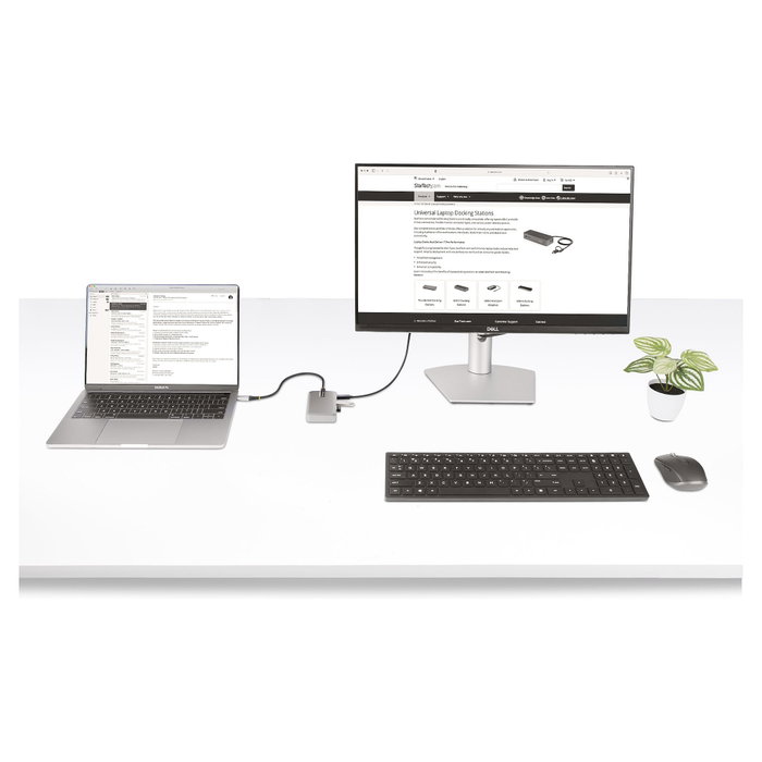 StarTech.com Hub Ladrón USB-C de 4 Puertos con Salida Vídeo 4K 60Hz y PD 100W - Plata