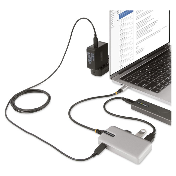 StarTech.com Hub Ladrón USB-C de 4 Puertos con Salida Vídeo 4K 60Hz y PD 100W - Plata