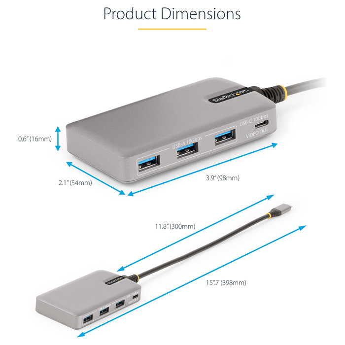 StarTech.com Hub Ladrón USB-C de 4 Puertos con Salida Vídeo 4K 60Hz y PD 100W - Plata