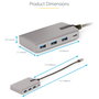 StarTech.com Hub Ladrón USB-C de 4 Puertos con Salida Vídeo 4K 60Hz y PD 100W - Plata