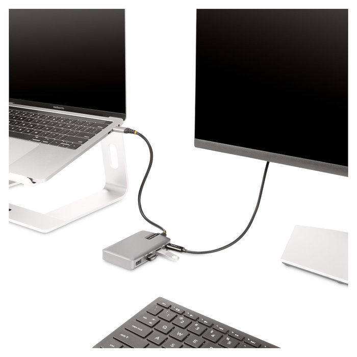 StarTech.com Hub Ladrón USB-C de 4 Puertos con Salida Vídeo 4K 60Hz y PD 100W - Plata