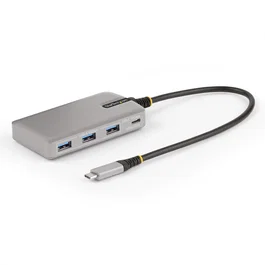 StarTech.com HB31C3A1CDPPD3 Hub USB-C 4 Puertos 10Gbps USB 3.2 Gen 2 con Power Delivery 100W, DisplayPort Alt Mode para 4K60, Plata