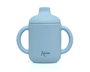 KioKids Taza de Silicona Azul con Asas para Bebé +4 Meses 120ml Apta Microondas y Lavavajillas