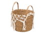 Giftdecor Macetero Colgante Mimbre Macramé Blanco 28x32x28 cm Algodón y Esparto (Set de 6)