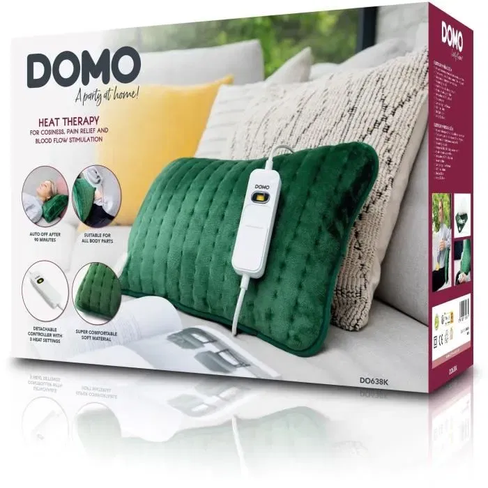 Domo Almohadilla Térmica DO638K Súper Suave 3 Niveles Temperatura Apagado Automático Cable Eléctrico Extraíble Domo Almohadilla Térmica DO638K Súper Suave 3 Niveles Temperatura Apagado Automático Cable Eléctrico Extraíble