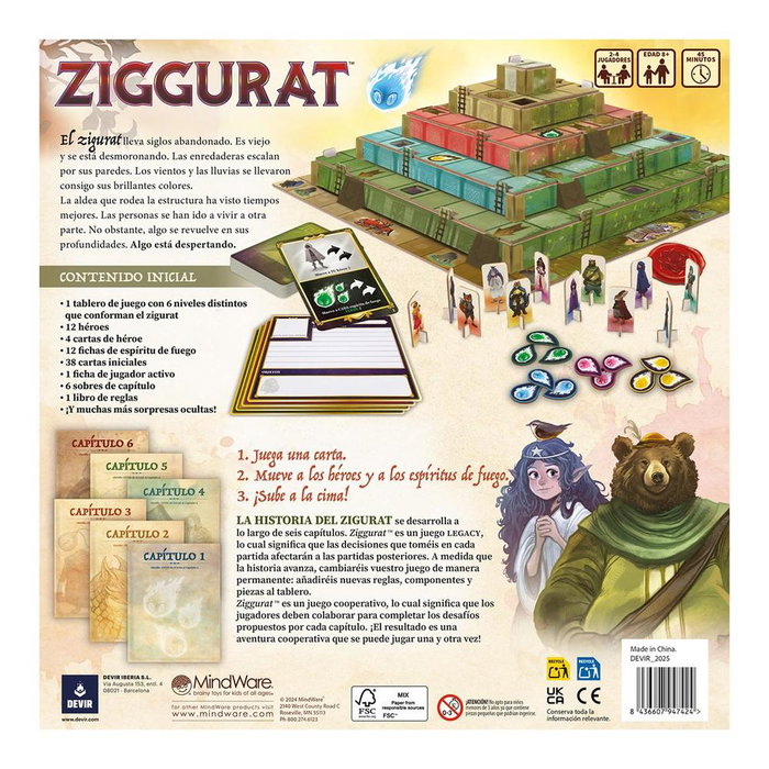 Devir Ziggurat Juego de Mesa Cooperativo Legacy con Narrativa Evolutiva y Tablero 3D