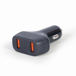 Gembird TA-U2QC3-CAR-01 Cargador de Coche Universal con 2 Puertos USB, Negro