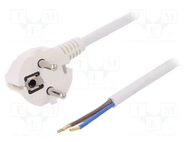 PLASTROL Cable de alimentación H03VV-F,OMY 3x1,5mm² Blanco 10m