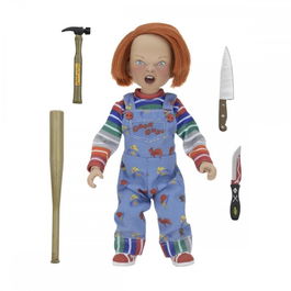 NECA Figura Articulada Chucky Vestido con Accesorios - 14 cm - Bate de Béisbol, Cuchillos - Licencia Oficial - Coleccionista Adulto