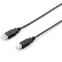 Equip Cable USB 2.0 A/B Impresora 5m Negro