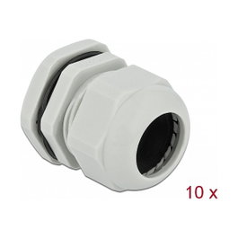 DeLOCK Prensacables PG29 Gris, Pack de 10 unidades