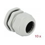 DeLOCK Prensacables PG29 Gris, Pack de 10 unidades