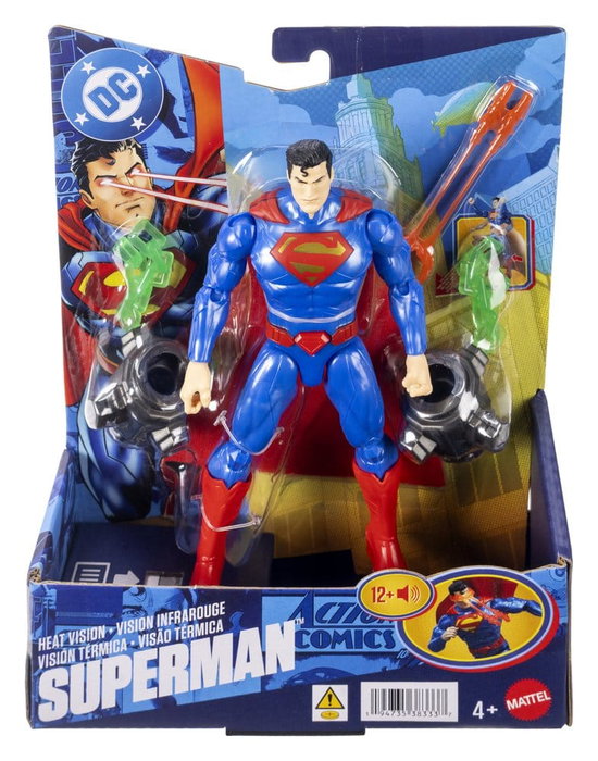 Mattel DC Premier Figura de Superman con Visión de Calor y Sonido de 16 cm