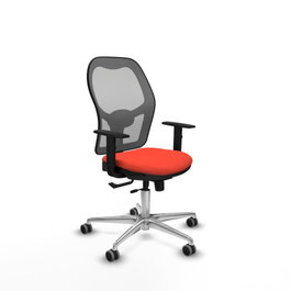 PIQUERAS Y CRESPO Silla de oficina Jorquera con mecanismo Sincro/Traslack, Naranja oscuro y Gris