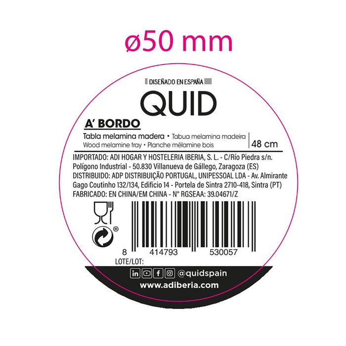Tabla Corte Melamina A'Bordo Quid 45x17,5 cm (12 Unidades)