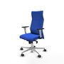PIQUERAS Y CRESPO Sillón Albacete con Mecanismo Sincro, Tela Azul, Base Aluminio