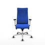 PIQUERAS Y CRESPO Sillón Albacete con Mecanismo Sincro, Tela Azul, Base Aluminio