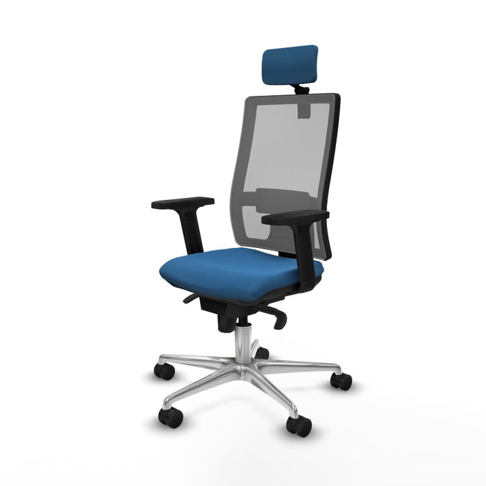 PIQUERAS Y CRESPO Silla de oficina Horna con mecanismo Sincro, Azul claro y Gris
