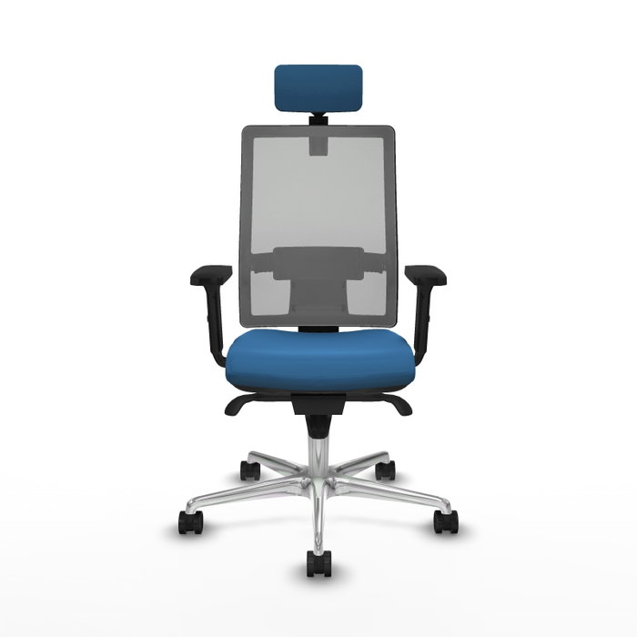PIQUERAS Y CRESPO Silla de oficina Horna con mecanismo Sincro, Azul claro y Gris