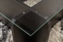Nordure Mesa de Centro Wooden Black, Madera Negra, Cristal Templado, Tablero Melamina, 105x65x30 cm