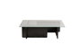 Nordure Mesa de Centro Wooden Black, Madera Negra, Cristal Templado, Tablero Melamina, 105x65x30 cm
