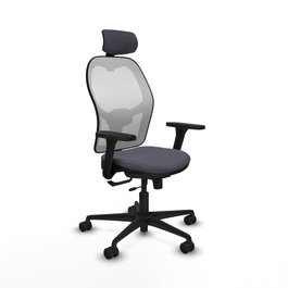 PIQUERAS Y CRESPO Silla de oficina Jorquera con mecanismo Sincro/Traslack Gris y Blanco