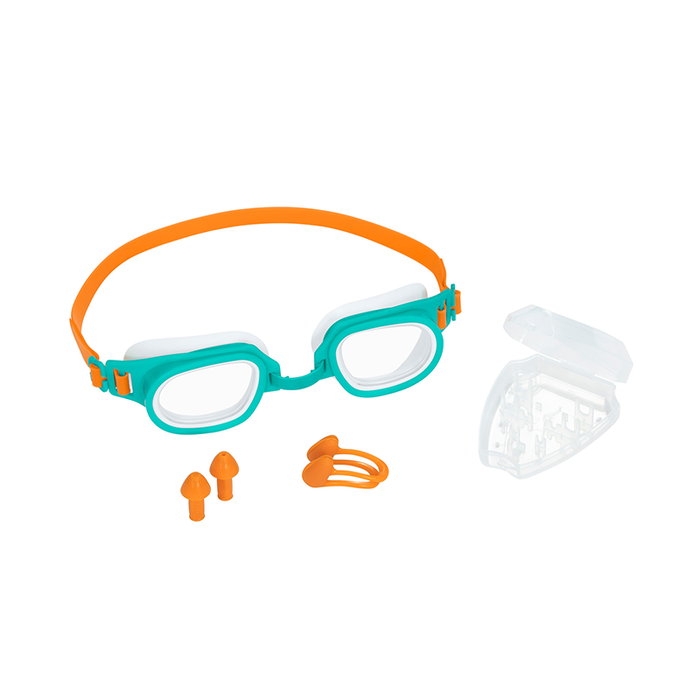 Bestway Set Natacion Gafas Pinza y Tapones Junior Correa Silicona +7 Años Playa y Piscina 26034