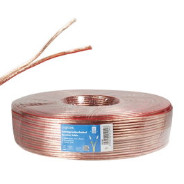 LogiLink Cable de Altavoz 2x1.50 mm² 100 m transparente