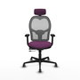 PIQUERAS Y CRESPO Silla de oficina Jorquera con mecanismo Sincro/Traslack, Morado y Gris