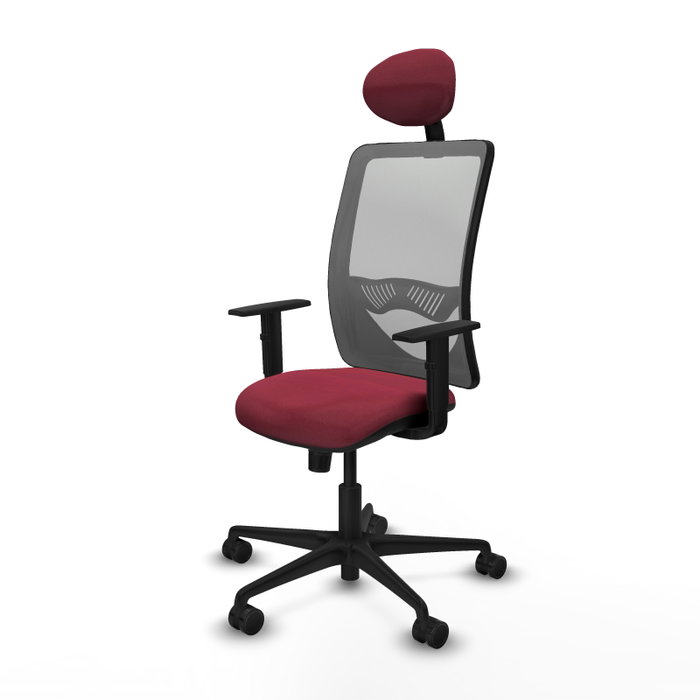 PIQUERAS Y CRESPO Silla de oficina Zulema con Mecanismo Sincro, Tela Granate y Malla Gris PIQUERAS Y CRESPO Silla de oficina Zulema con Mecanismo Sincro, Tela Granate y Malla Gris