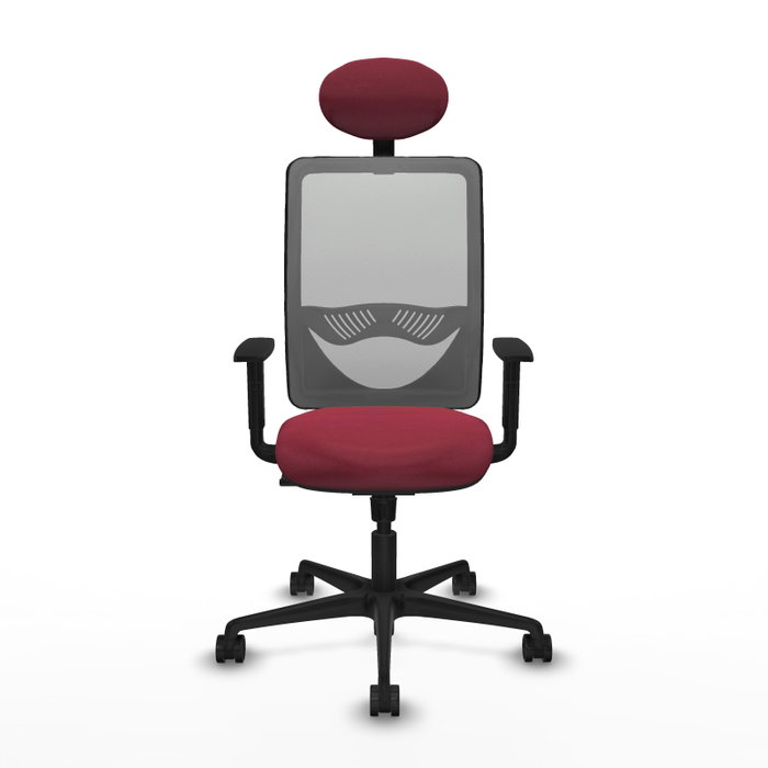 PIQUERAS Y CRESPO Silla de oficina Zulema con Mecanismo Sincro, Tela Granate y Malla Gris PIQUERAS Y CRESPO Silla de oficina Zulema con Mecanismo Sincro, Tela Granate y Malla Gris