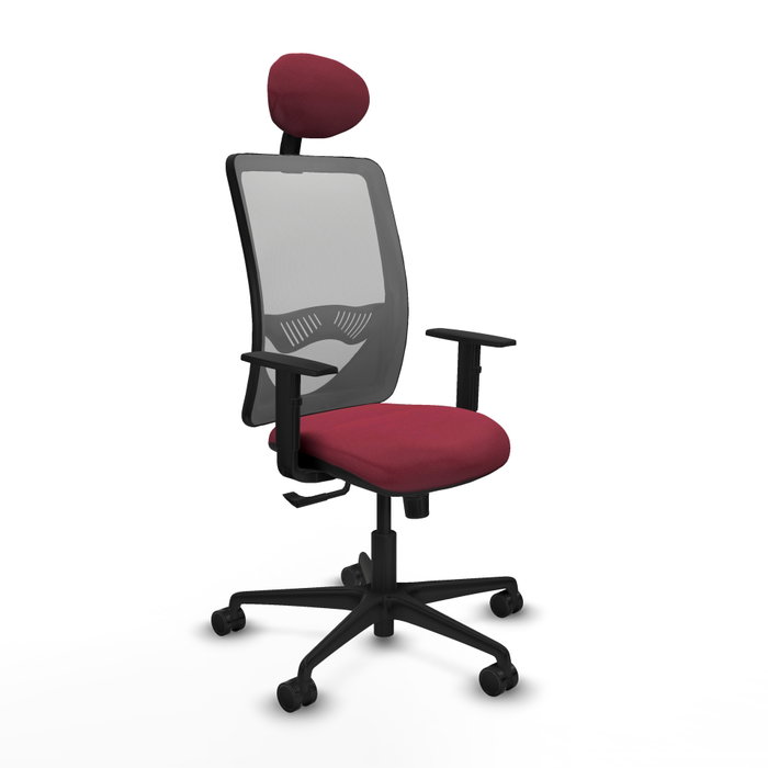 PIQUERAS Y CRESPO Silla de oficina Zulema con Mecanismo Sincro, Tela Granate y Malla Gris PIQUERAS Y CRESPO Silla de oficina Zulema con Mecanismo Sincro, Tela Granate y Malla Gris