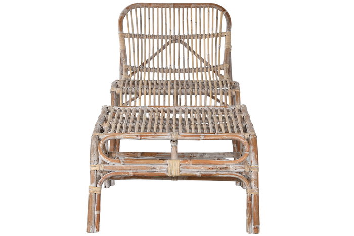 Tumbona Con Reposapies DKD Home Decor Natural 145 x 77 x 66 cm Set de 2