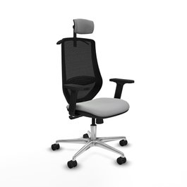 PIQUERAS Y CRESPO Silla de oficina Mardos con mecanismo Sincro, Gris claro y Negro