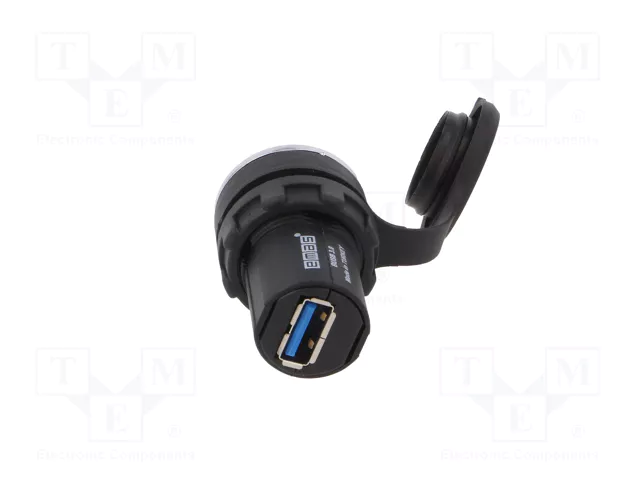 EMAS Conector Hembra USB 3.0 IP65 para Panel de 22mm
