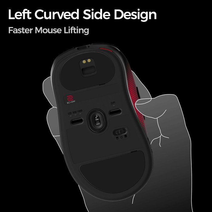 Zowie EC2-DW Ratón de Juego Ergonómico para Mano Derecha Negro