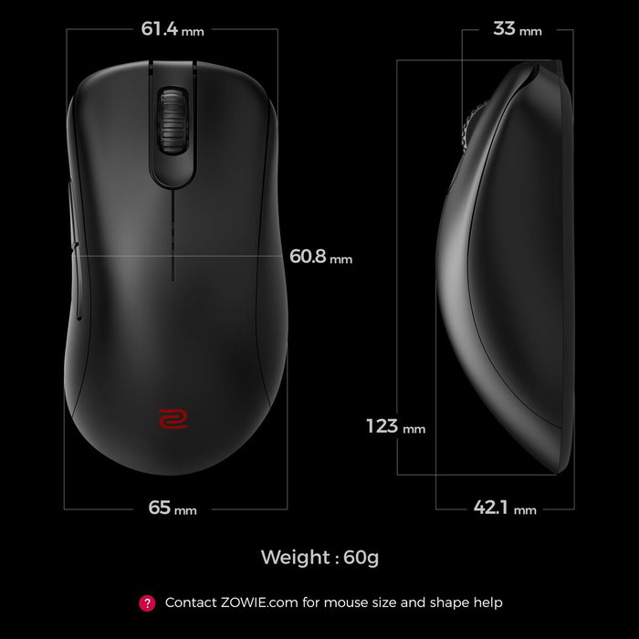Zowie EC2-DW Ratón de Juego Ergonómico para Mano Derecha Negro