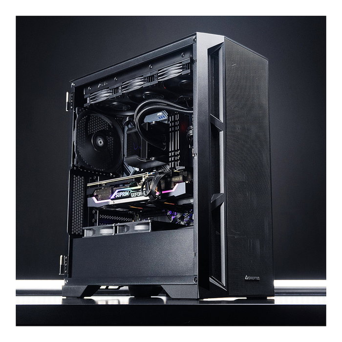 Chieftec Computer APEX Series GA-01B-M-OP Caja PC ATX Midi Tower Gamer Negro con Vidrio Templado y 3 Ventiladores ARGB
