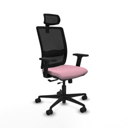 PIQUERAS Y CRESPO Silla de oficina Haches Rosa y Negro