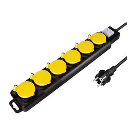 LogiLink Regleta de 6 tomas CEE 7/3 con interruptor para exteriores
