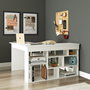 Hanah Home Ct5-W Mesa de estudio Blanca 129x72x120cm Tablero de Partículas Recubierto de Melamina Grosor 18mm