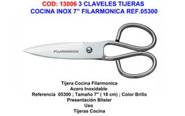 Filarmonica Tijeras de cocina de acero inoxidable 7 pulg. REF.05300