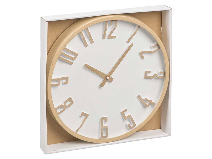 GIFTDECOR Reloj de pared con números en relieve efecto madera 40cm